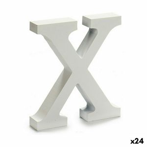 Písmeno X Drevo Biela (2 x 16 x 14,5 cm) (24 kusov)