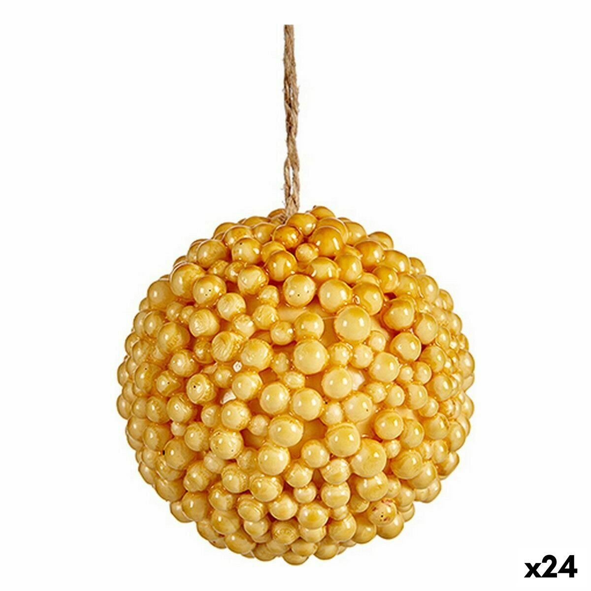 Vianočná guľa Žltá Plastické 8 x 8 x 8 cm (24 kusov)