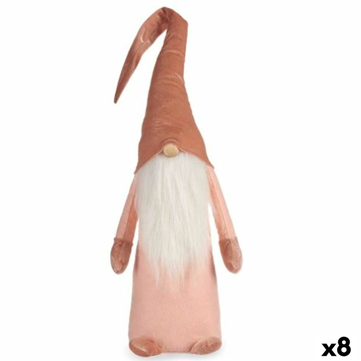 Dekoratívne postava Škriatok Biela Ružová Polyester Drevo Piesok 20 x 100 x 25 cm (8 kusov)