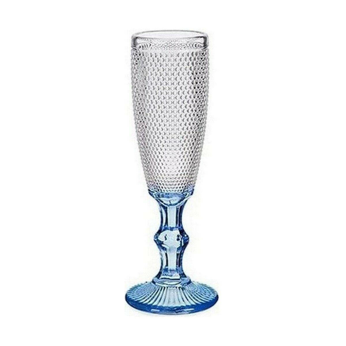Pohár šampanského Bodky Modrá Transparentná Sklo 6 kusov (180 ml)