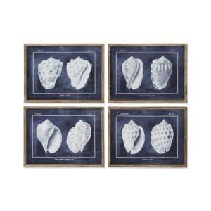 Maľba Home ESPRIT Slimák 60 x 2,5 x 45 cm (4 kusov)