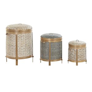 Súprava košíkov DKD Home Decor Bambus (31 x 31 x 45 cm)