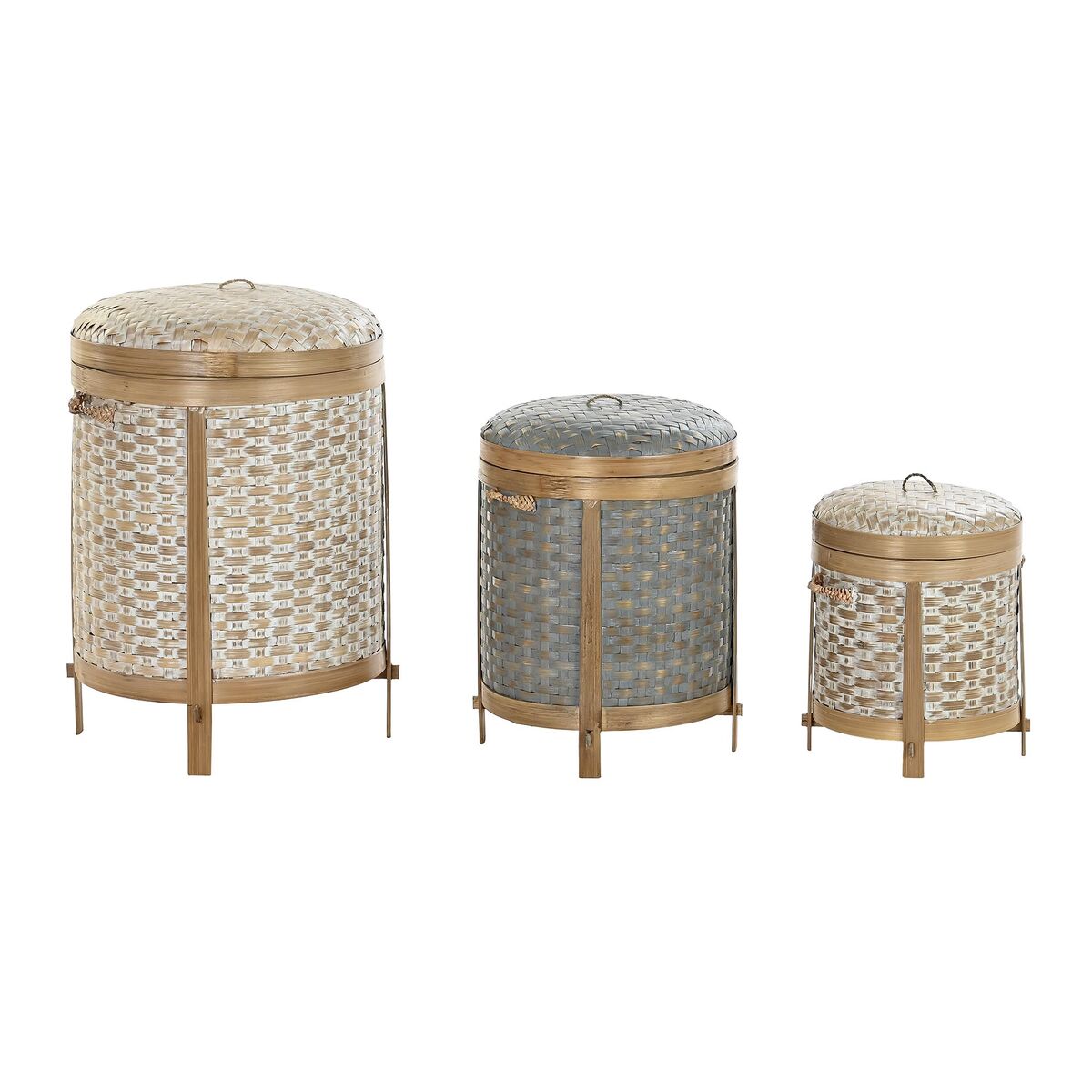 Súprava košíkov DKD Home Decor Bambus (31 x 31 x 45 cm)