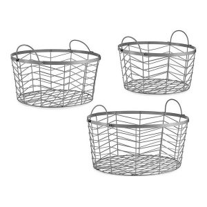 Sada košíkov Striebristý Kov 40 x 18 x 40 cm (3 pcs)