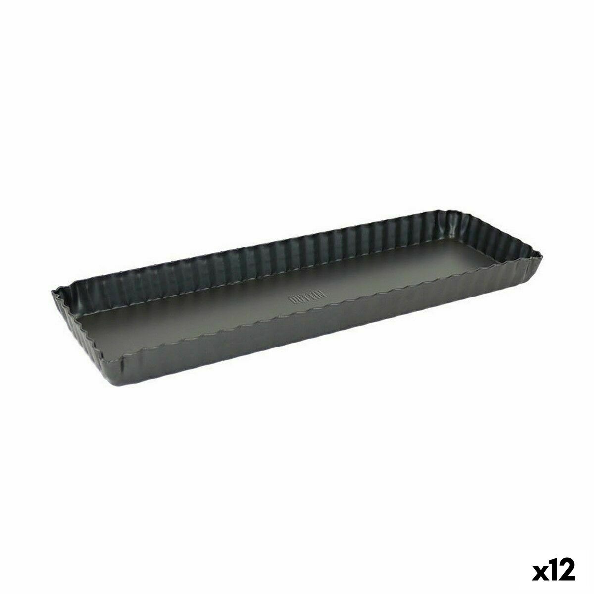 Forma na torty Quttin Čierna Karbónová oceľ 35 x 11 x 2,6 cm (12 kusov)
