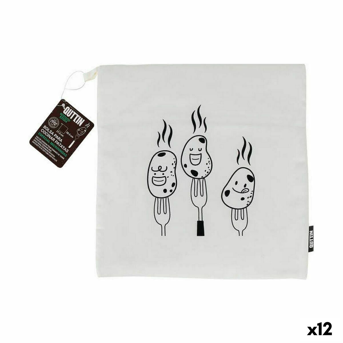 Vrece na varenie zemiakov Quttin 27,5 x 28,5 cm Mikrovlnnú Rúru (12 kusov)