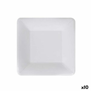 Sada tanierov Algon Jednorázový; nevratný Biela Kartón 18 cm (10 kusov)