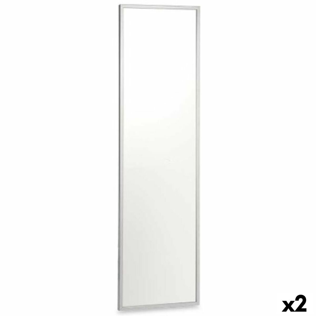 Nástenné zrkadlo Striebristý Drevo MDF 40 x 142,5 x 3 cm (2 kusov)