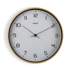 Nástenné hodiny Versa Drevo Biela 30,5 x 4,3 x 30,5 cm Kremeň