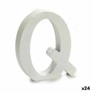Písmeno Q Drevo Biela (2 x 16 x 14,5 cm) (24 kusov)
