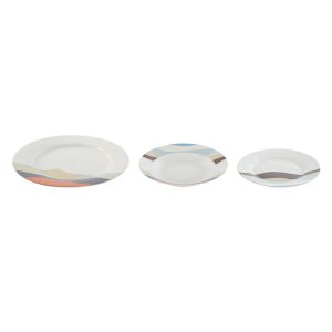 Súprava Tanierov Home ESPRIT Modrá zelená Porcelán Tropické 18 Kusy 27 x 27 x 2 cm