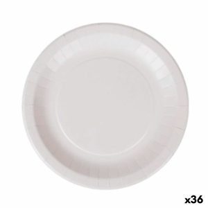 Sada tanierov Algon Jednorázový; nevratný Biela Kartón 28 cm (36 Kusov)