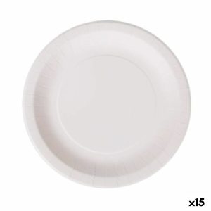 Sada tanierov Algon Jednorázový; nevratný Biela Kartón 28 cm (15 kusov)