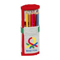 Školský peračník s náplňou Benetton Pop Sivá (27 Kusy) (7 x 20 x 7 cm)