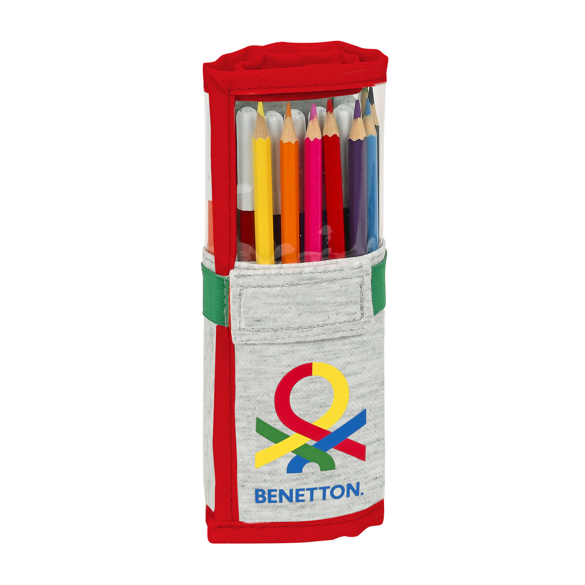 Školský peračník s náplňou Benetton Pop Sivá (27 Kusy) (7 x 20 x 7 cm)