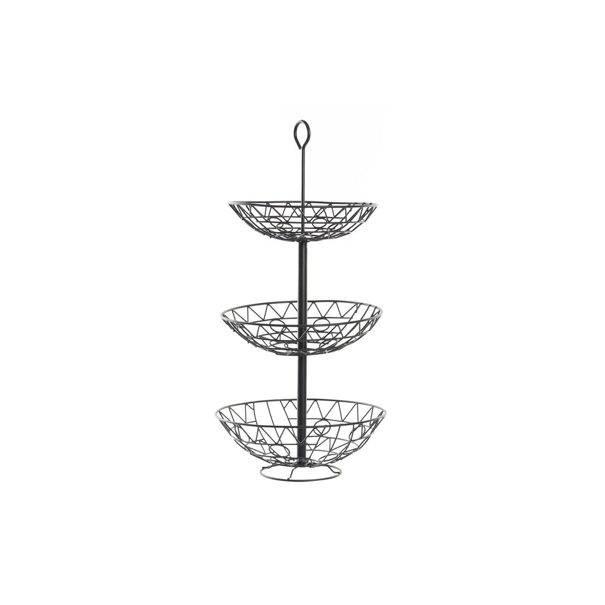 Misa na ovocie DKD Home Decor Čierna Kov Geometrický 28 x 28 x 58 cm