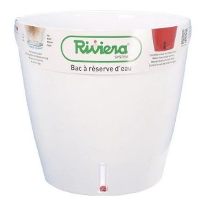 Samozavlažovací kvetináč Riviera Eva New Biela Plastické Okrúhla ? 46 cm