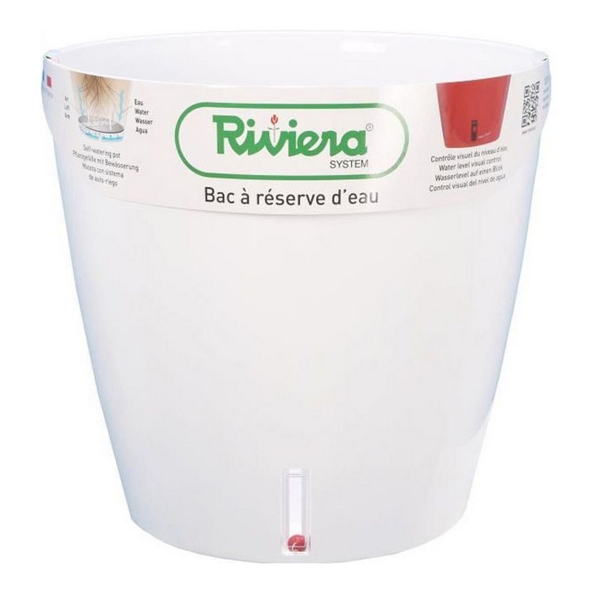 Samozavlažovací kvetináč Riviera Eva New Biela Plastické Okrúhla ? 46 cm