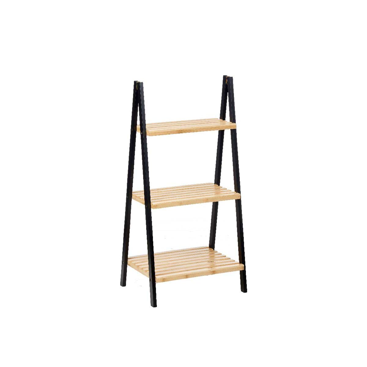 Polička do kúpelne Čierna Prírodná Bambus Drevo 40,3 x 81,5 x 30 cm