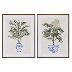 Maľba Home ESPRIT Palmy Koloniálny štýl 60 x 4 x 80 cm (2 kusov)