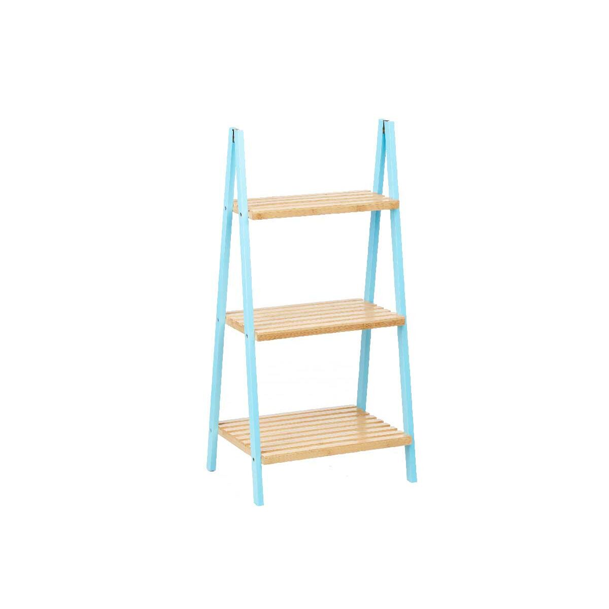 Polička do kúpelne Modrá Prírodná Bambus Drevo 40,3 x 81,5 x 30 cm
