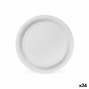 Sada tanierov Algon 20 cm Jednorázový; nevratný Biela Kartón (36 Kusov)