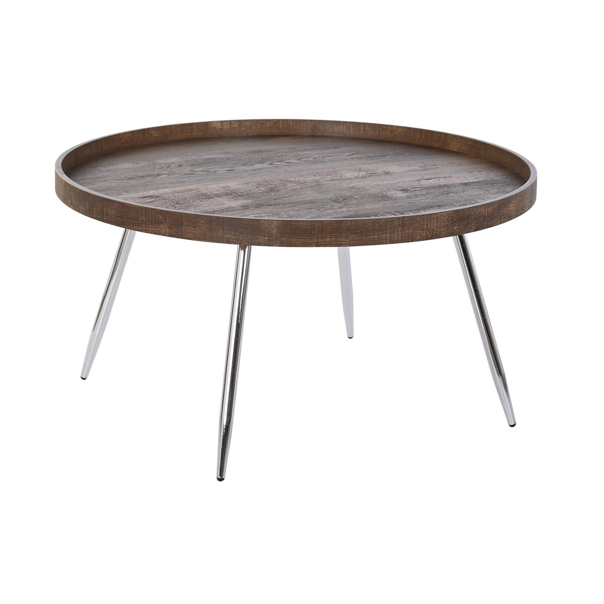Konferenčný stolík DKD Home Decor Gaštanová Striebristý Kov Oceľ Drevo MDF 30 x 40 cm 78 x 78 x 41,5 cm