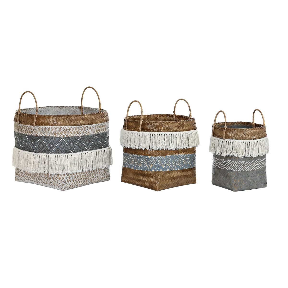Súprava košíkov DKD Home Decor 49 x 49 x 57 cm Bambus Boho