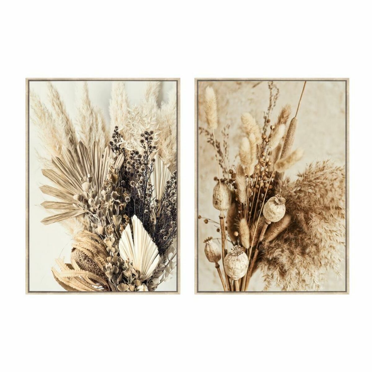 Maľba DKD Home Decor Kvetina 80 x 4 x 120 cm Škandinávsky (2 kusov)