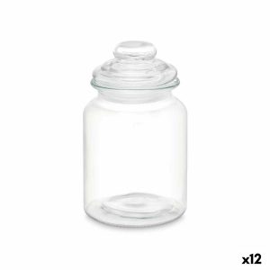 Pohár Transparentná Sklo 900 ml (12 kusov) S vrchnákom