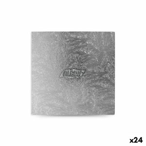Podstavec na koláč Algon Striebristý 20 x 20 x 1,5 cm Hranatý (24 kusov)
