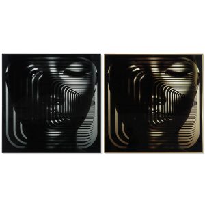 Maľba DKD Home Decor Dáma 80 x 3 x 80 cm Moderný (2 kusov)