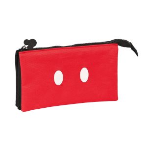 Trojitý peračník Mickey Mouse Clubhouse Mickey mood Červená Čierna (22 x 12 x 3 cm)