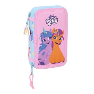 Dvojitý peračník PLUMIER My Little Pony Wild & free Modrá Ružová 12.5 x 19.5 x 4 cm (28 Kusy)