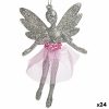 Vianočná ozdoba víla Striebristý Plastické Trblietky 8 x 12 x 5 cm (24 kusov)