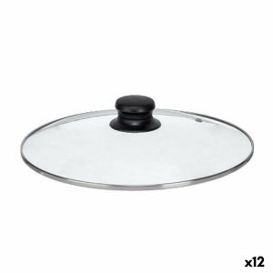 Pokrývka na hrniec 26 cm Sklo Striebristý (12 kusov)
