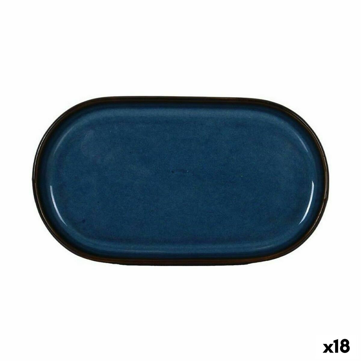Tácka na chuťovky La Mediterránea Chester Modrá Oválny 20 x 11 x 1,5 cm (18 kusov)