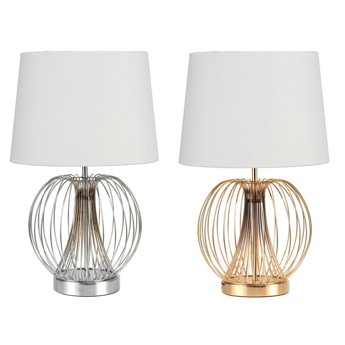 Stolná lampa DKD Home Decor 32.5 x 32.5 x 52 cm Kov Biela 220 V 50 W (2 kusov)