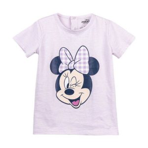 Detské Tričko s krátkym rukávom Minnie Mouse Purpurová