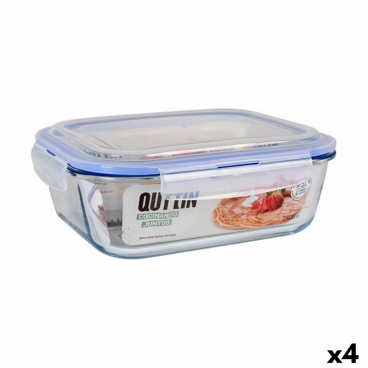 Tepelný obedár Quttin Obdĺžnikový 2,4 L (4 kusov)
