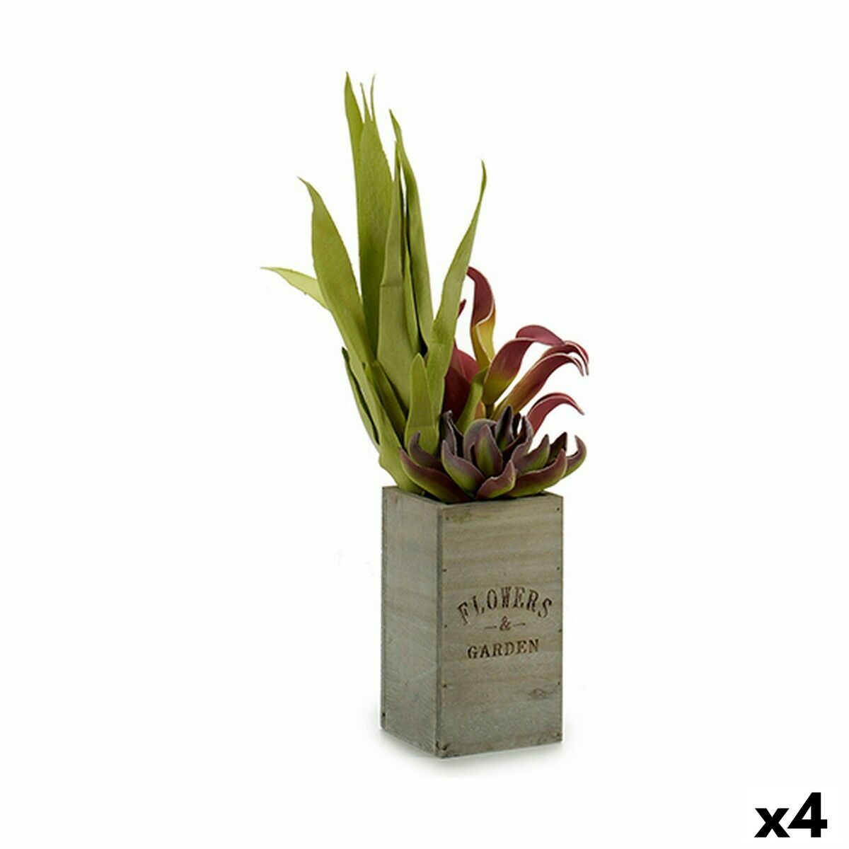 Okrasná rastlina Flowers Garden Gaštanová zelená 10 x 50 x 10 cm (4 kusov)