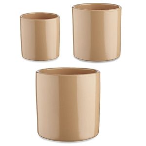 Sada kvetináčov 3 Kusy ? 14 cm ? 22 cm ? 17 cm Valec Béžová