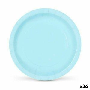Sada tanierov Algon Jednorázový; nevratný Kartón Modrá 10 Kusy 20 cm (36 Kusov)