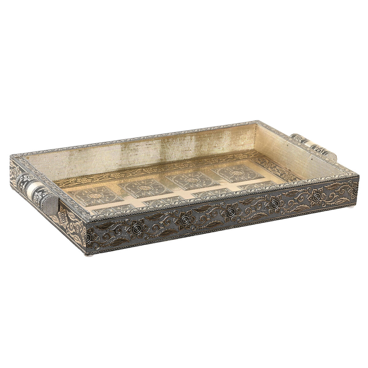 Tácňa DKD Home Decor Šampanský Drevo Kov 36 x 22 x 4 cm