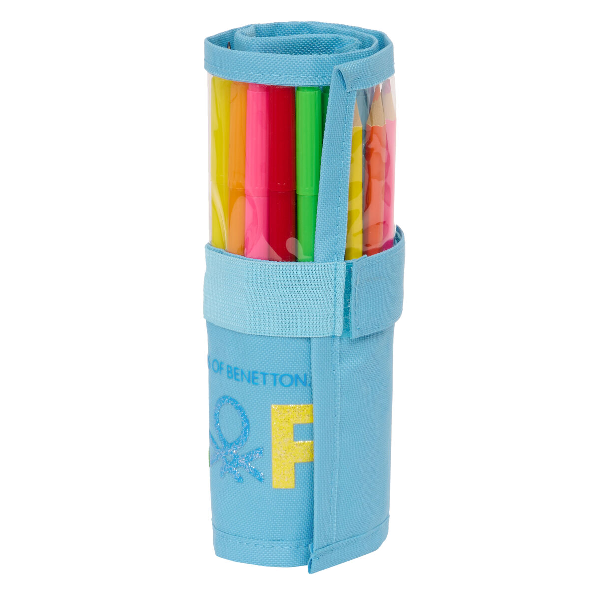 Peračník Benetton Spring Roll-up Nebeská modrá 7 x 20 x 7 cm (27 Kusy)