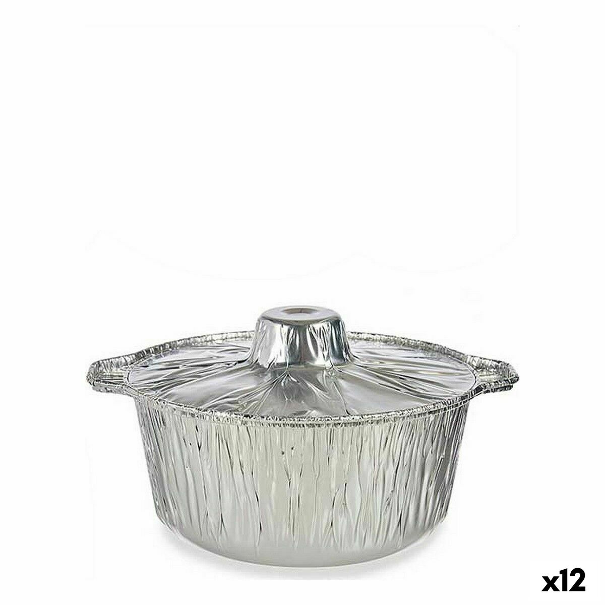 Sada kuchynských nádob Jednorázová Hrniec S vrchnákom Aluminium 25,5 x 22 x 9,5 cm (12 kusov)