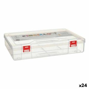 Multifunkčná nádoba Červená Transparentná Plastické 29,5 x 6 x 20,5 cm (24 kusov)