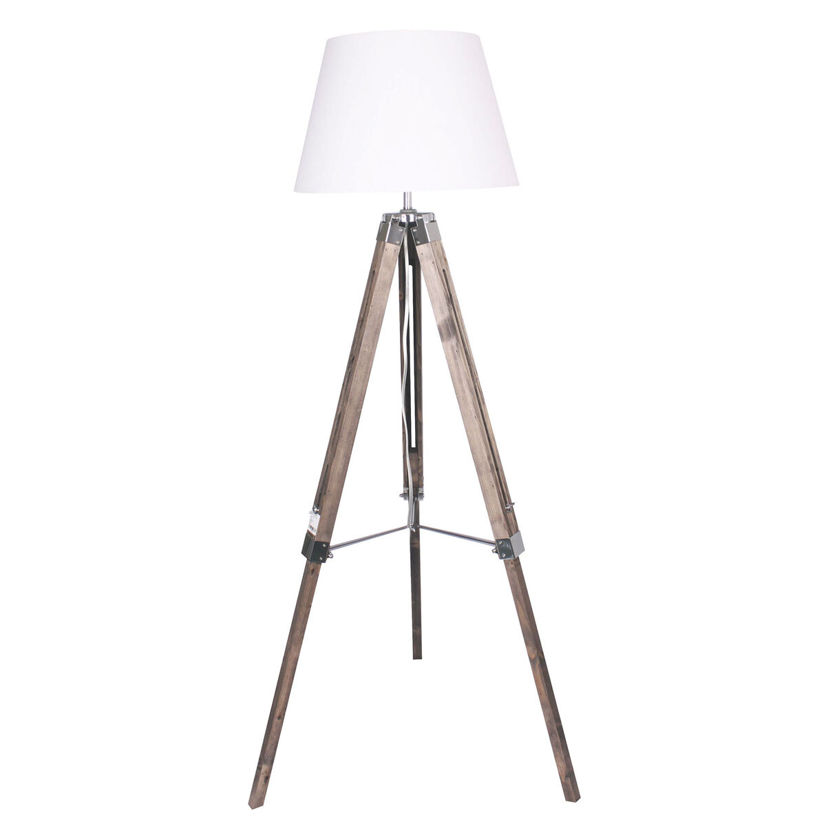 Stojaca lampa Home ESPRIT Biela Gaštanová Drevo 40 x 40 x 150 cm
