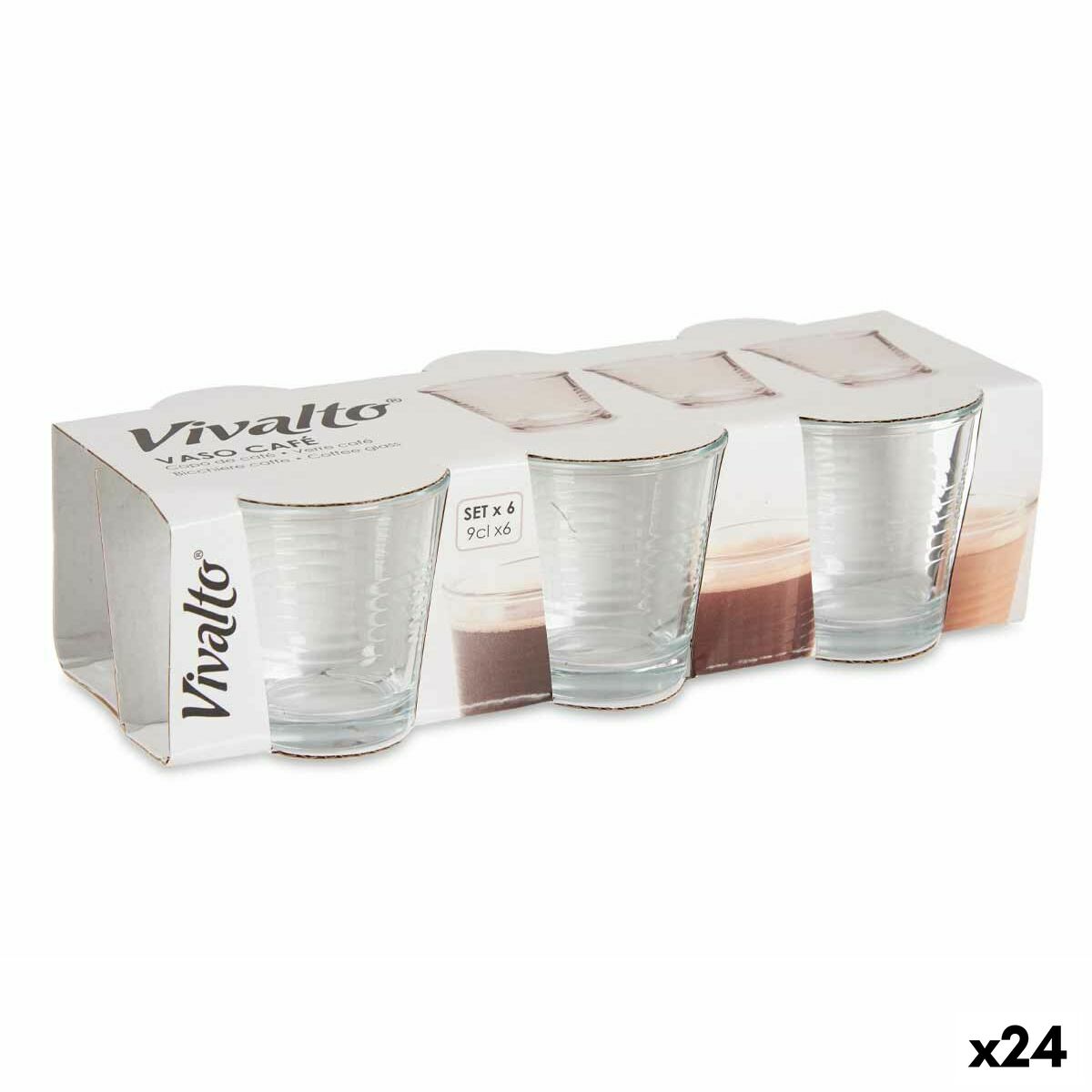 Sada pohárov Transparentná Sklo (90 ml) (24 kusov)
