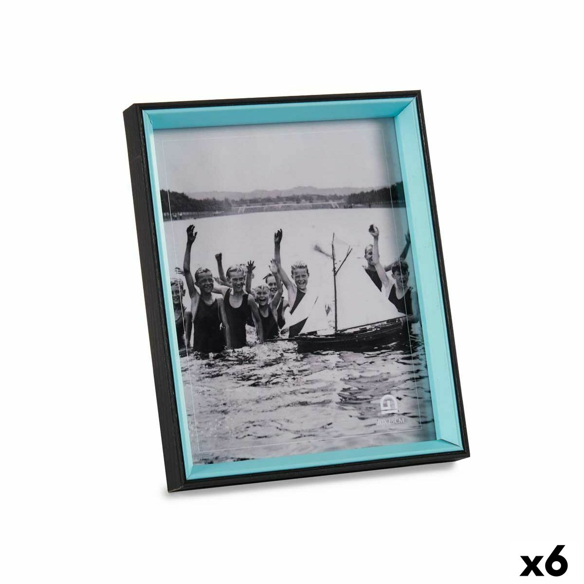 Rám na fotografie Sklo Čierna Modrá Drevo MDF (6 kusov) (3 x 27 x 22 cm)